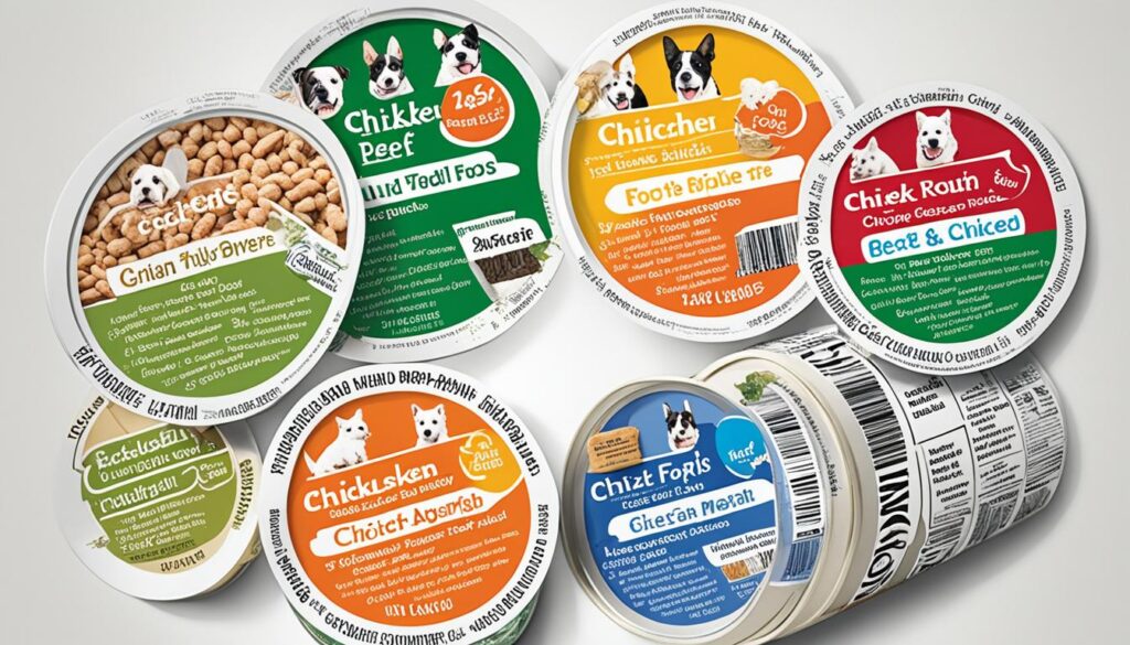 Various puppy food brands