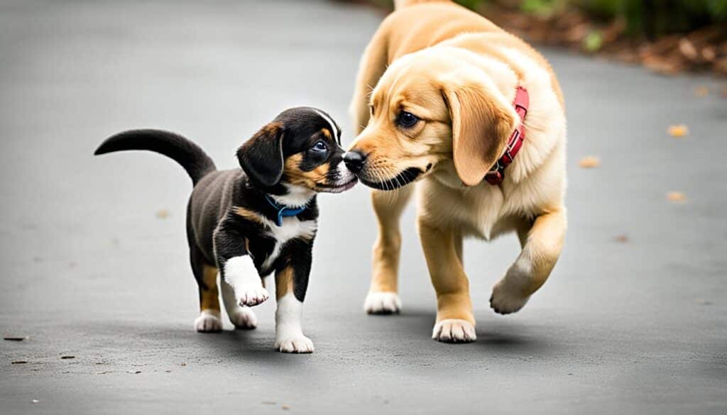 Puppy with older dog