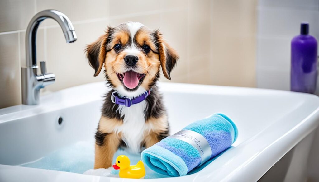 Puppy Enjoying the bath