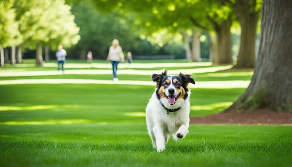 Puppy ruining in park